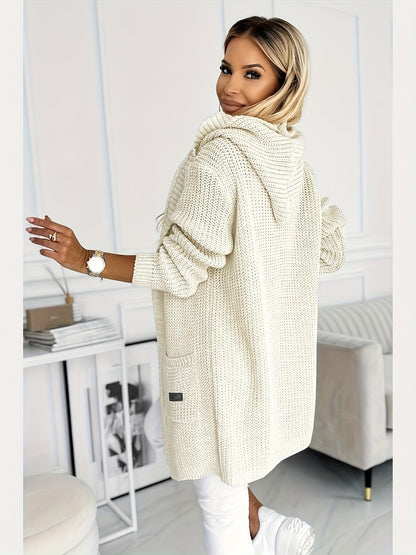 Lange capuchonjas met voorpand en zakken voor dames – NEVRA - Glamorix