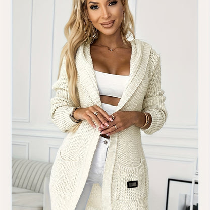 Lange capuchonjas met voorpand en zakken voor dames – NEVRA - Glamorix