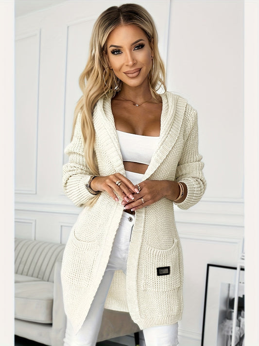 Lange capuchonjas met voorpand en zakken voor dames – NEVRA - Glamorix