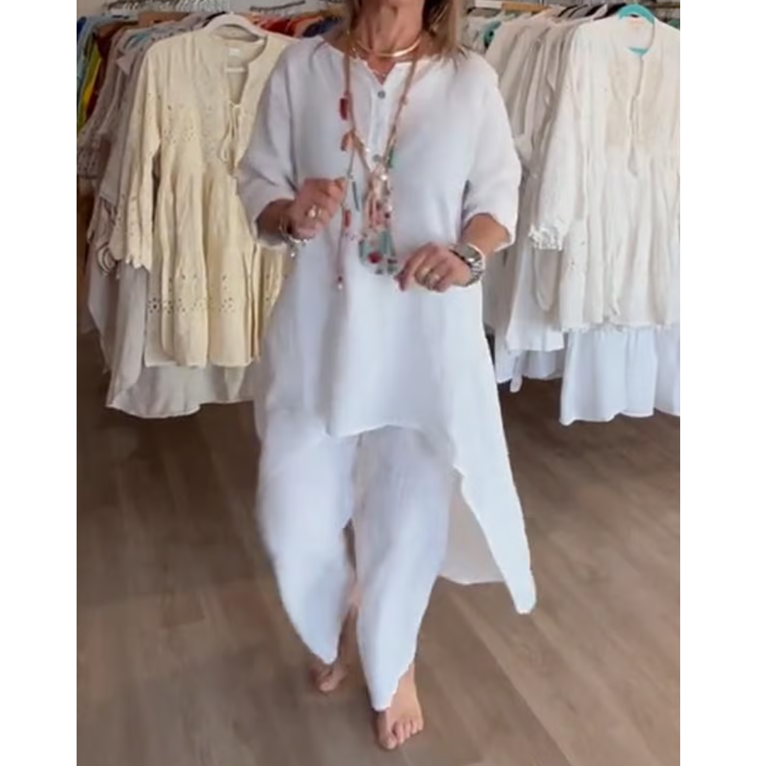 Zachte dames loungewear set met oversized tuniek en legging – RILANA COZYSET - Glamorix