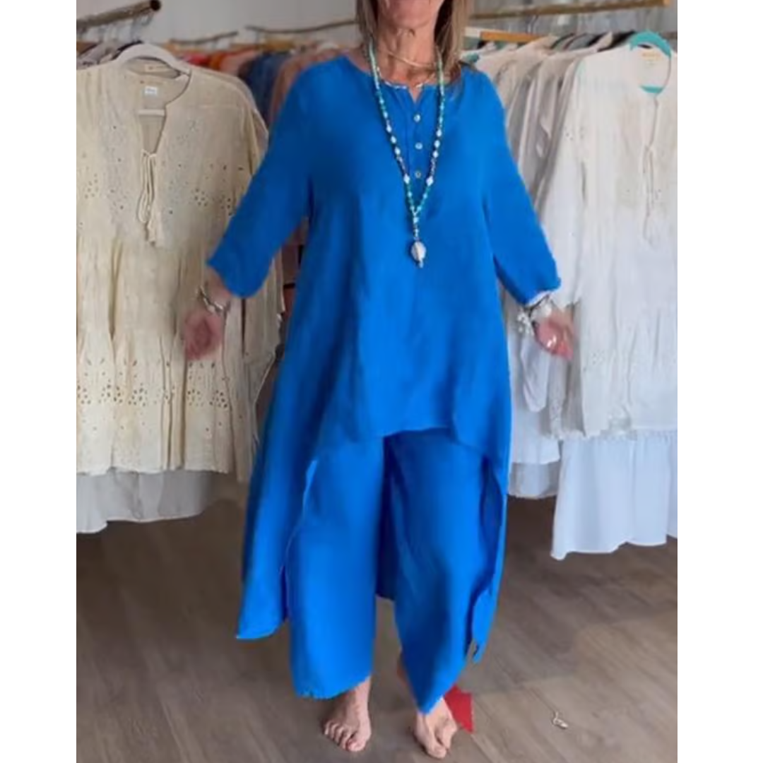 Zachte dames loungewear set met oversized tuniek en legging – RILANA COZYSET - Glamorix