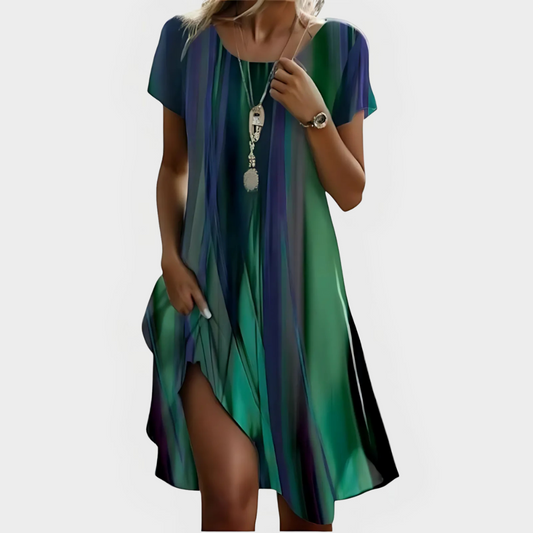 Comfortabele losvallende damesjurk met minimalistisch design – AluraEase Dress - Glamorix