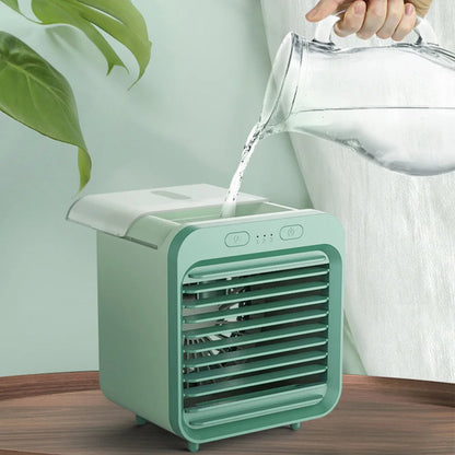 3-in-1 draagbare mini aircooler met USB en luchtbevochtiging – FRESQO MINI - Glamorix