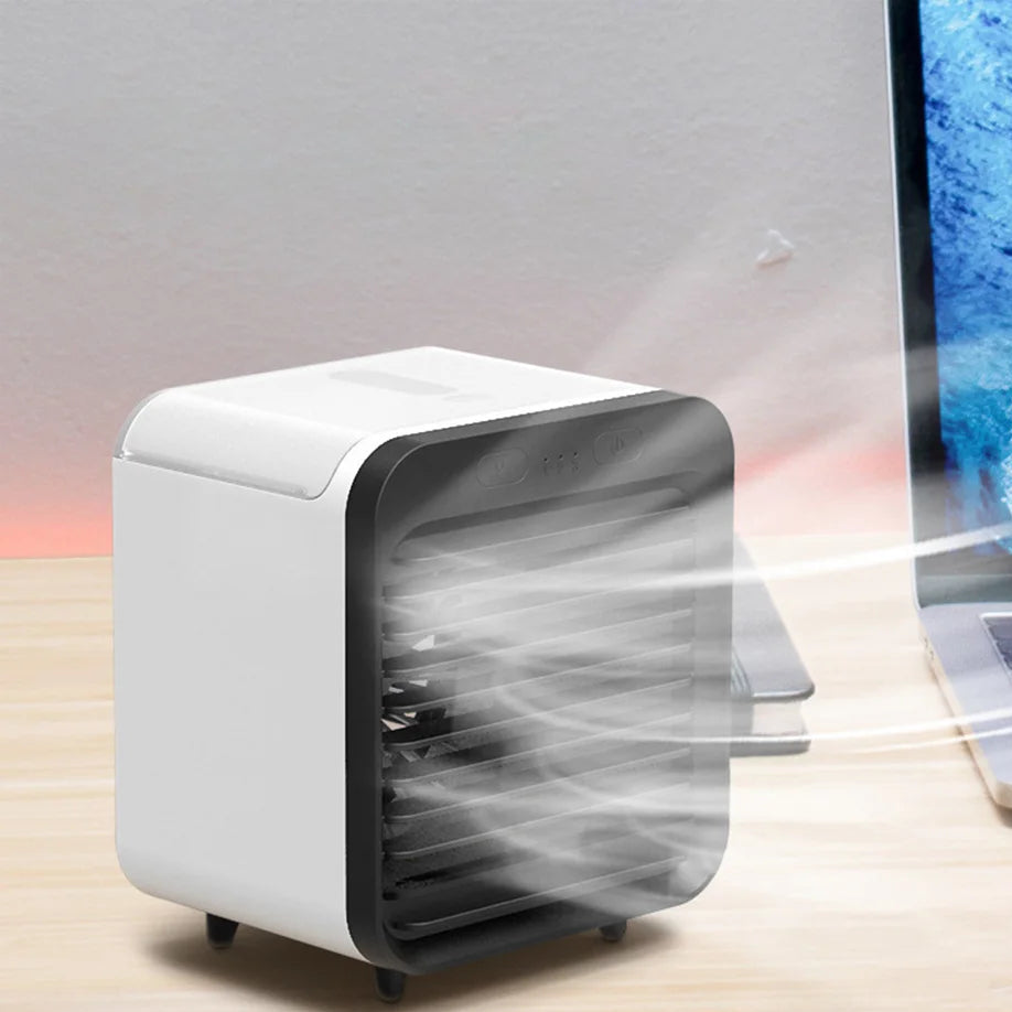 3-in-1 draagbare mini aircooler met USB en luchtbevochtiging – FRESQO MINI - Glamorix