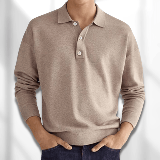 EMMETT – Lange mouwen polotrui met knoopkraag voor een stijlvolle en veelzijdige look