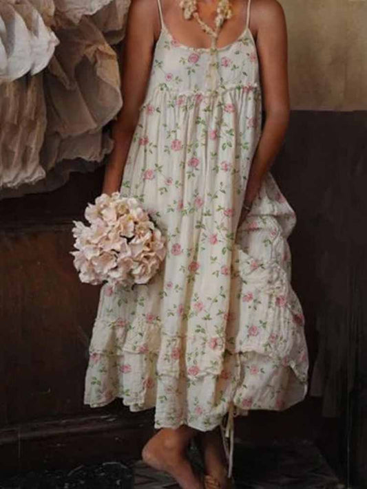Zomerse dames midi-jurk met ruches en elegante snit – FLORENCIA RUFFLE - Glamorix