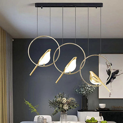 AVIANNA – Creatieve LED hanglamp in de vorm van vogels met ringen