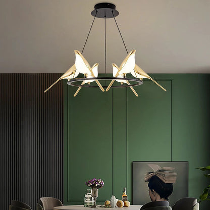 AVIANNA – Creatieve LED hanglamp in de vorm van vogels met ringen