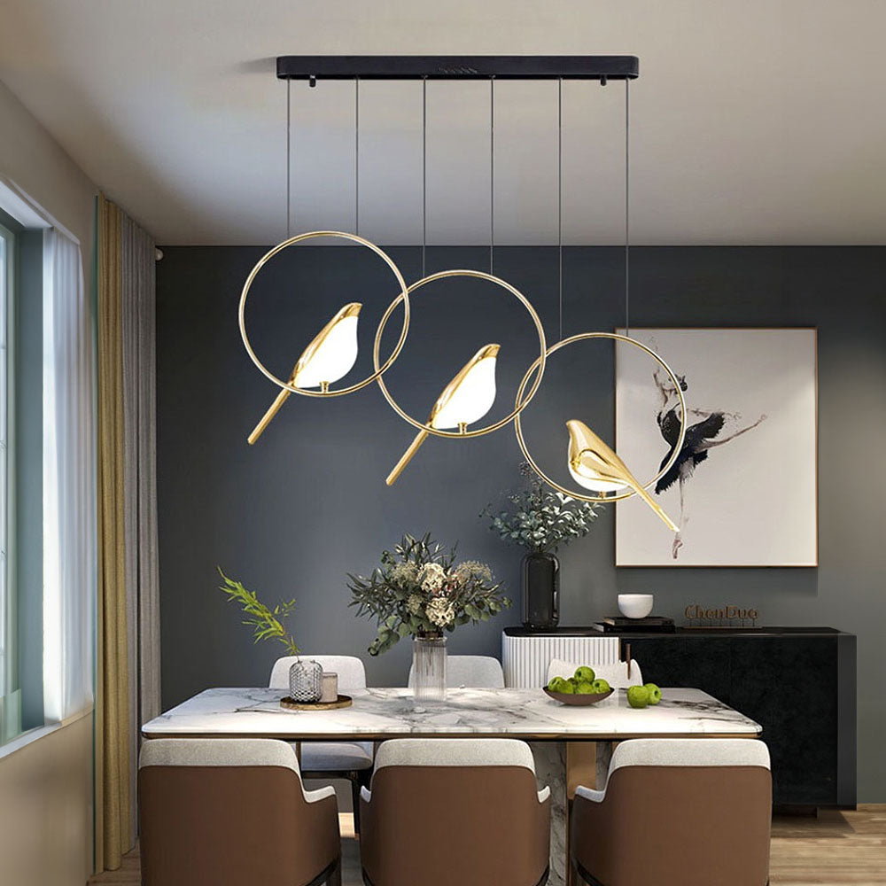 AVIANNA – Creatieve LED hanglamp in de vorm van vogels met ringen