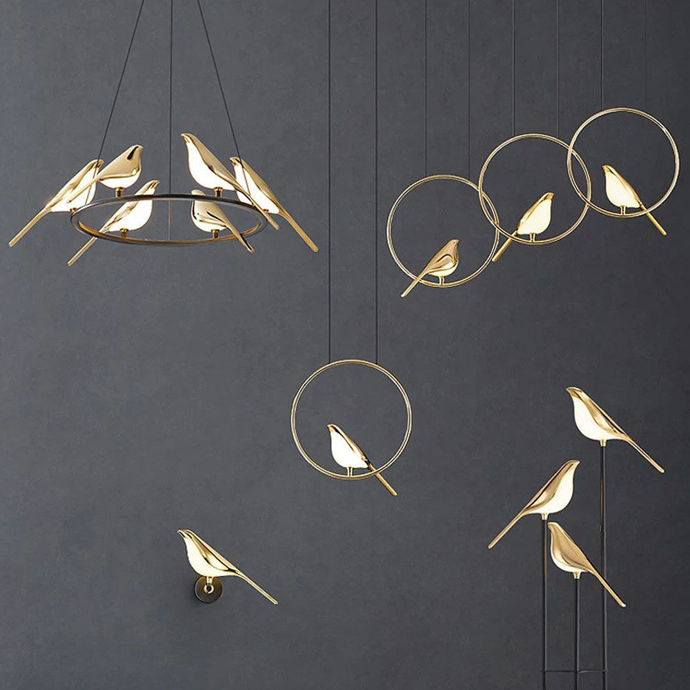 AVIANNA – Creatieve LED hanglamp in de vorm van vogels met ringen