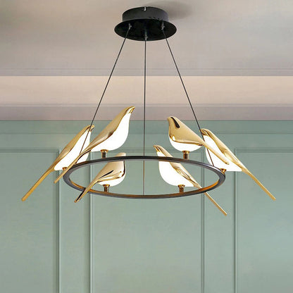 AVIANNA – Creatieve LED hanglamp in de vorm van vogels met ringen