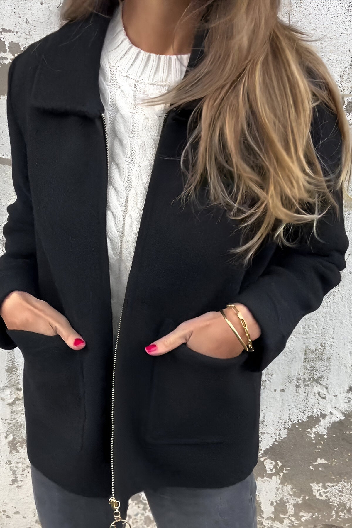 LYRA - Klassiek damesjack met rits en praktische zakken