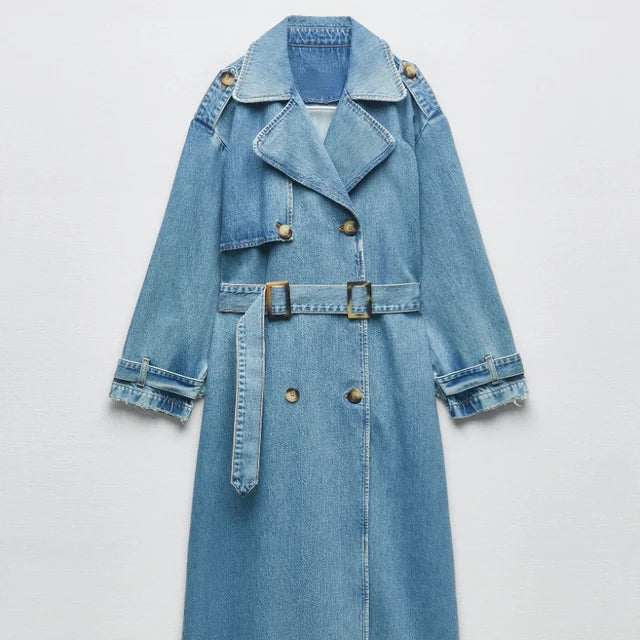 SKYLAR - Denim trenchcoat met moderne flair