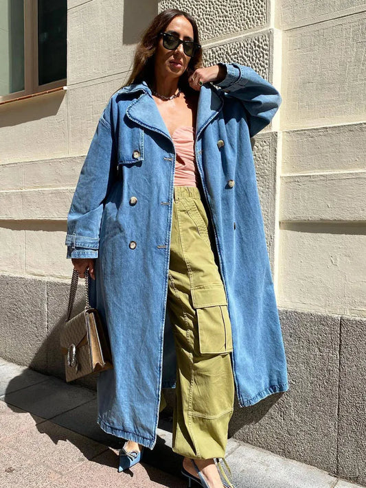 SKYLAR - Denim trenchcoat met moderne flair