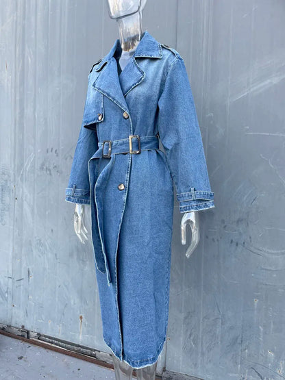 SKYLAR - Denim trenchcoat met moderne flair