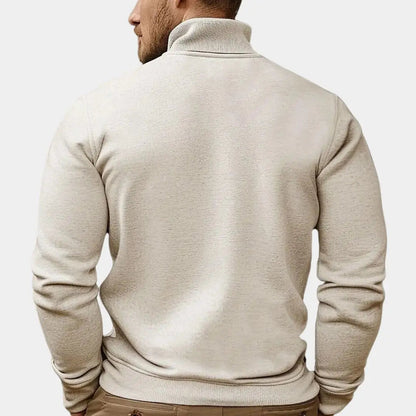 Gebreide herentrui met kraag en ritssluiting – TREVARO - Glamorix