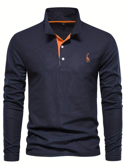 SENNA - Lange mouwen poloshirt met contrasterende afwerking