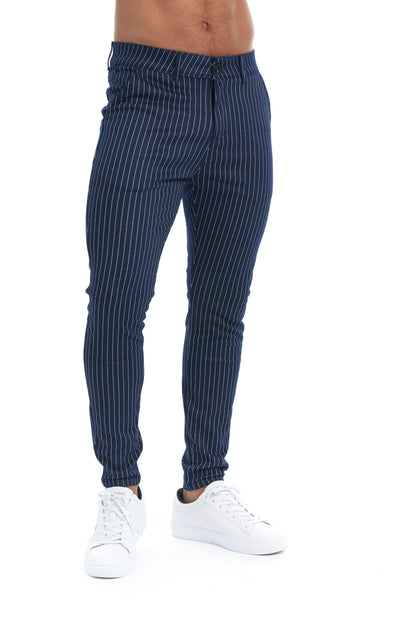 HARLOW - Slim fit krijtstreep broek voor een elegante en moderne uitstraling