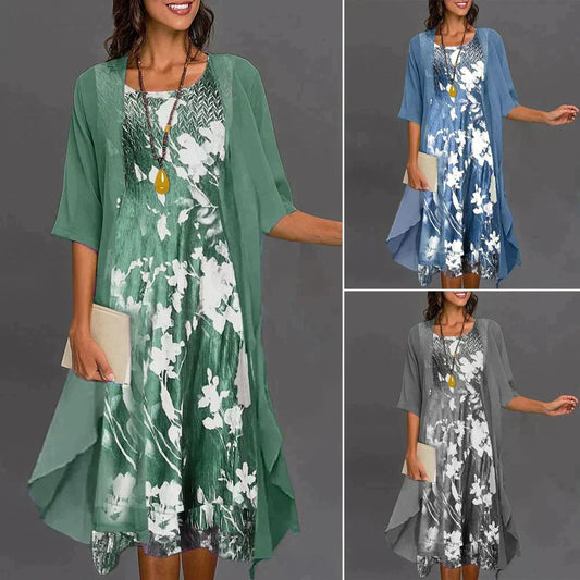 Elegante midi-jurk met bloemenprint voor dames – LUCIA