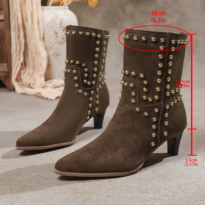Enkelboots - Puntige Neus En Stoffen Voering Voor Comfort - Glamorix