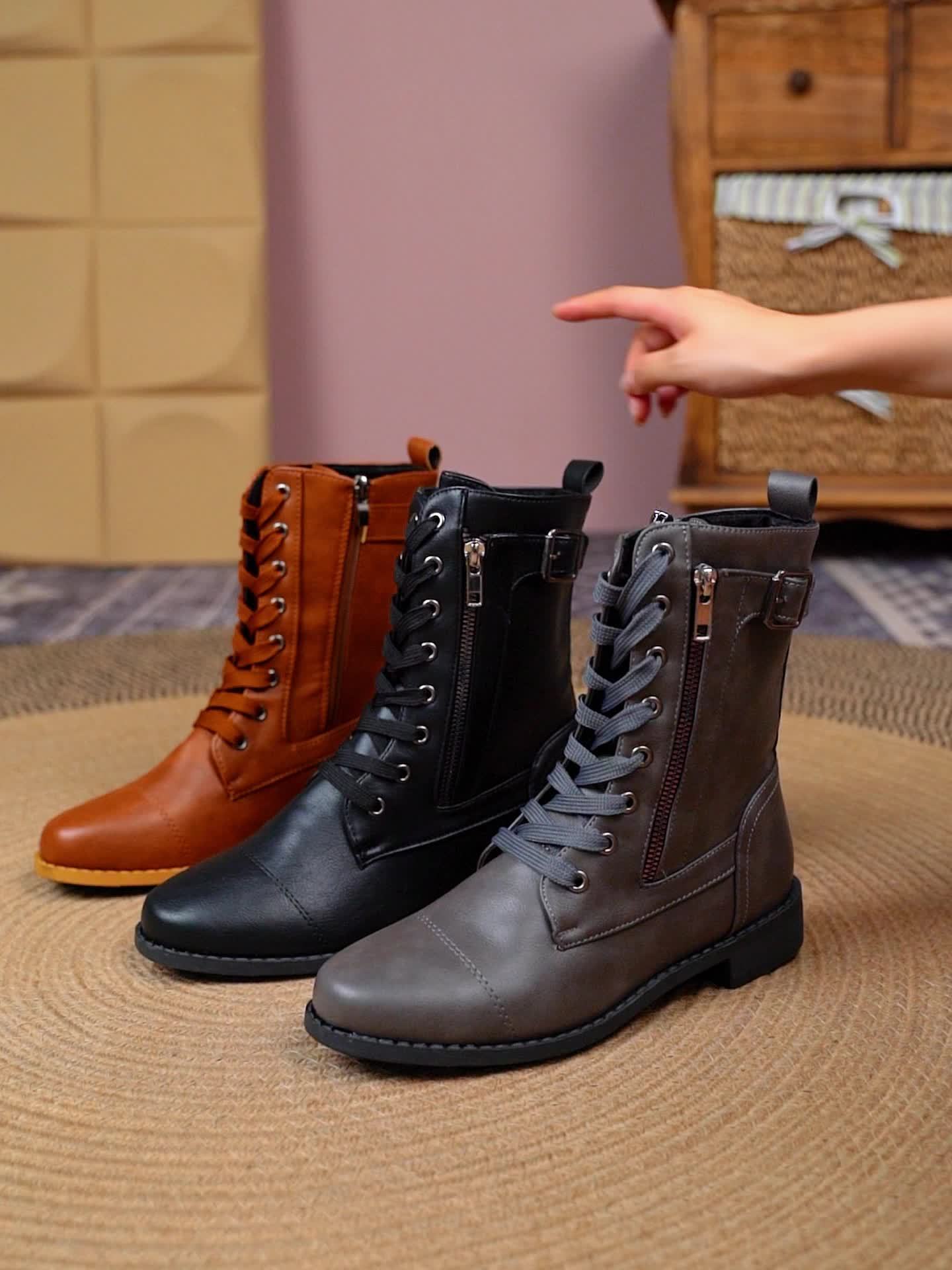 Enkellaarsjes - Kunstleer Bovenwerk & Dubbele Rits Gemak - Glamorix