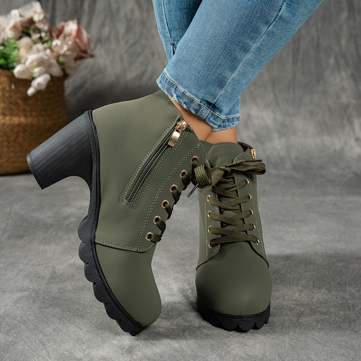 Enkellaarzen - Zijrits En Blokhak & Stabiel Loopcomfort - Glamorix