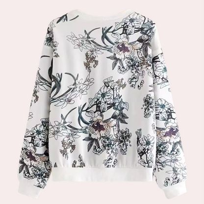 Zachte dames sweater met speelse bloemenprint – LILÉA - Glamorix