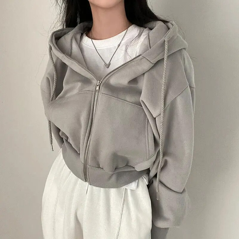 HARPER - Dames oversized hoodie met rits en capuchon