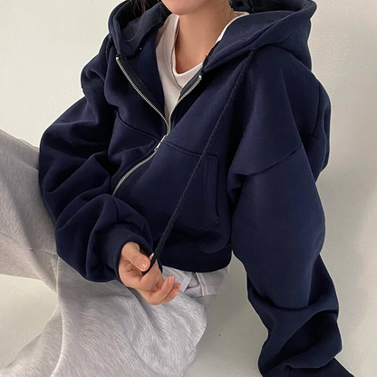 HARPER - Dames oversized hoodie met rits en capuchon