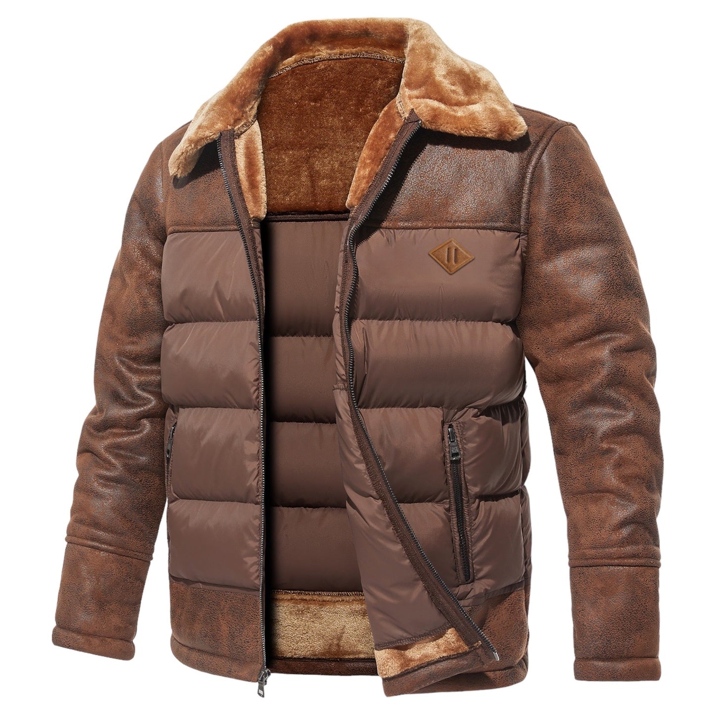 NOVA – Casual heren pufferjack met fleecevoering voor ultieme warmte en stijl