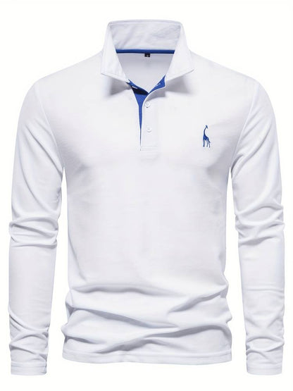 AXEL – Lange mouwen poloshirt met contrasterende afwerking voor een moderne en verfijnde look