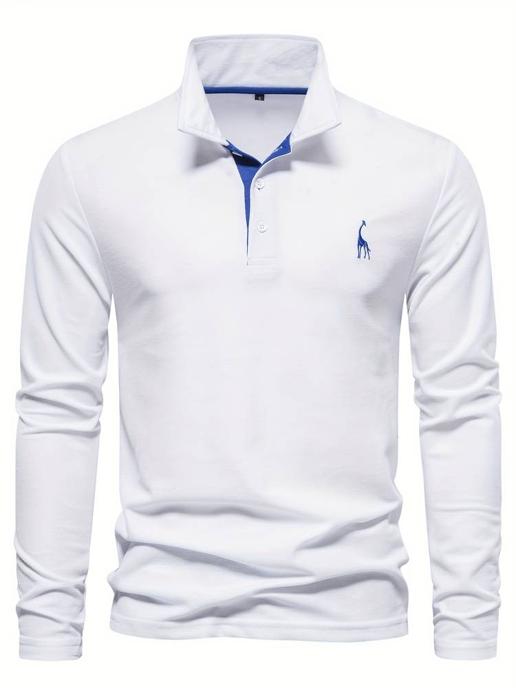 SENNA - Lange mouwen poloshirt met contrasterende afwerking