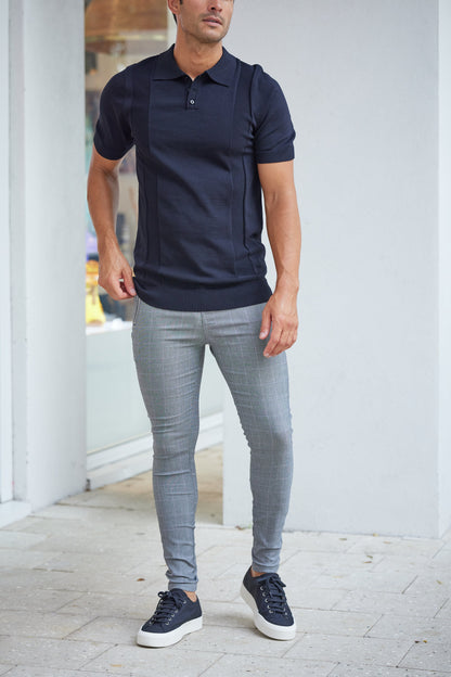 BENSON - Slim fit geruite broek voor een moderne en stijlvolle look