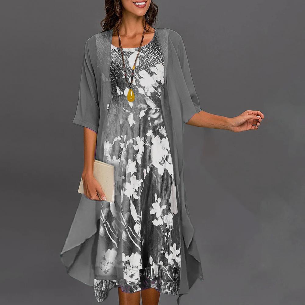 Elenna | Midi-jurk met bloemenprint - Glamorix