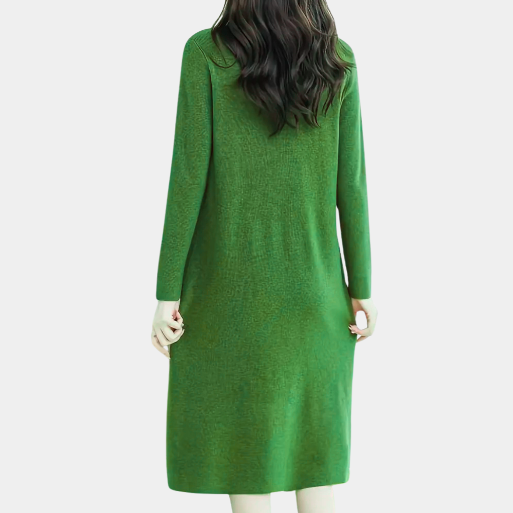 LIVIA - Gebreide midi-jurk met een elegante pasvorm