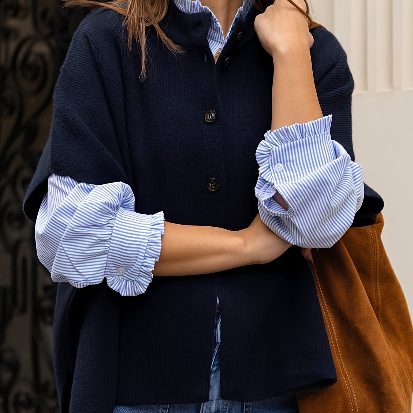 Gebreid Vest Katoenmix - Opstaande Kraag En Flexibele Vorm - Glamorix