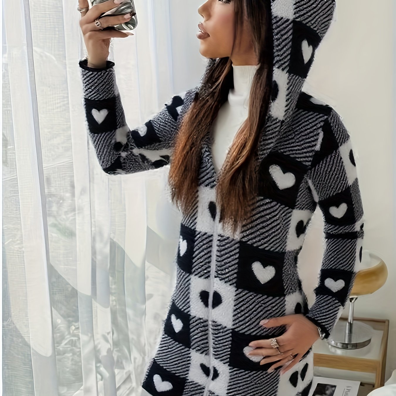 Gebreide trui met capuchon en rits voor comfort – TERAVO - Glamorix