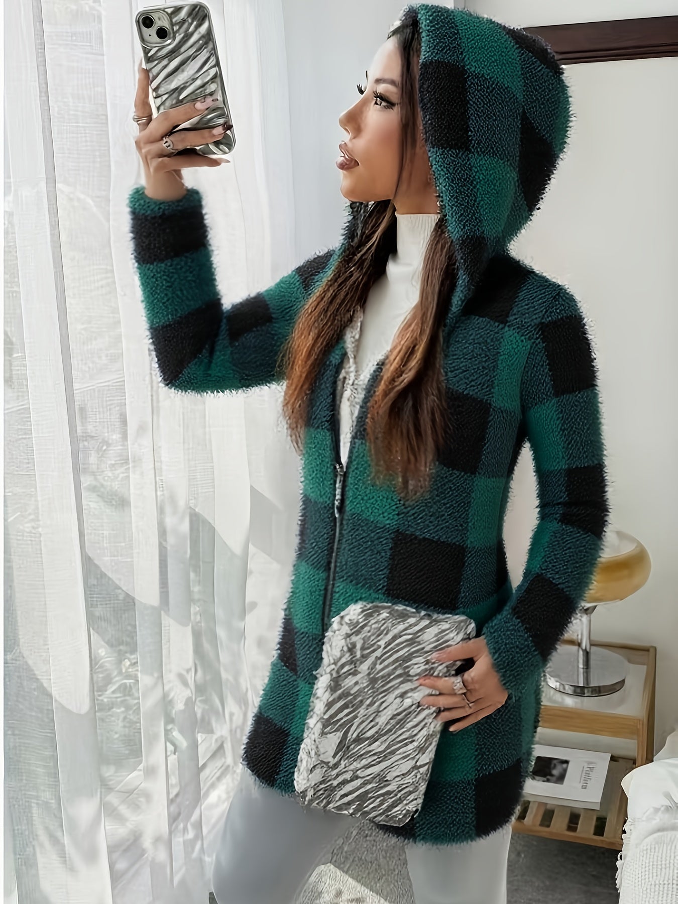 Gebreide trui met capuchon en rits voor comfort – TERAVO - Glamorix