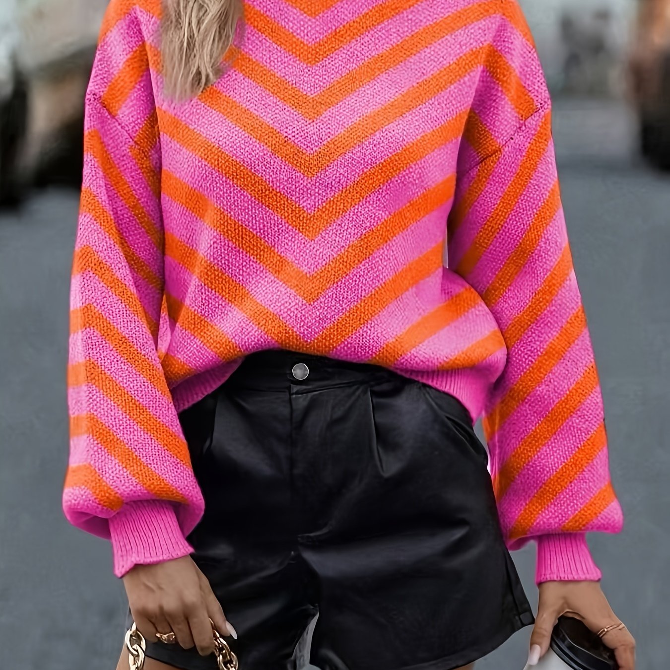 Gebreide trui met ronde hals voor dames – NOVAWEARX - Glamorix