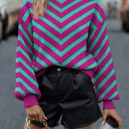 Gebreide trui met ronde hals voor dames – NOVAWEARX - Glamorix