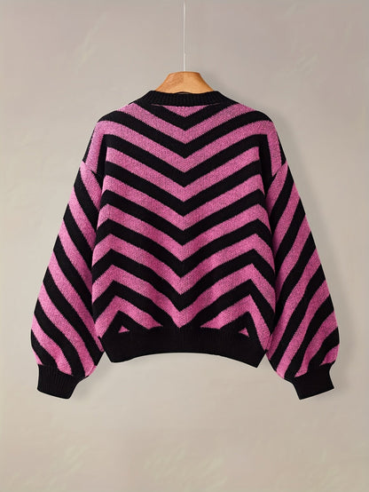 Gebreide trui met ronde hals voor dames – NOVAWEARX - Glamorix