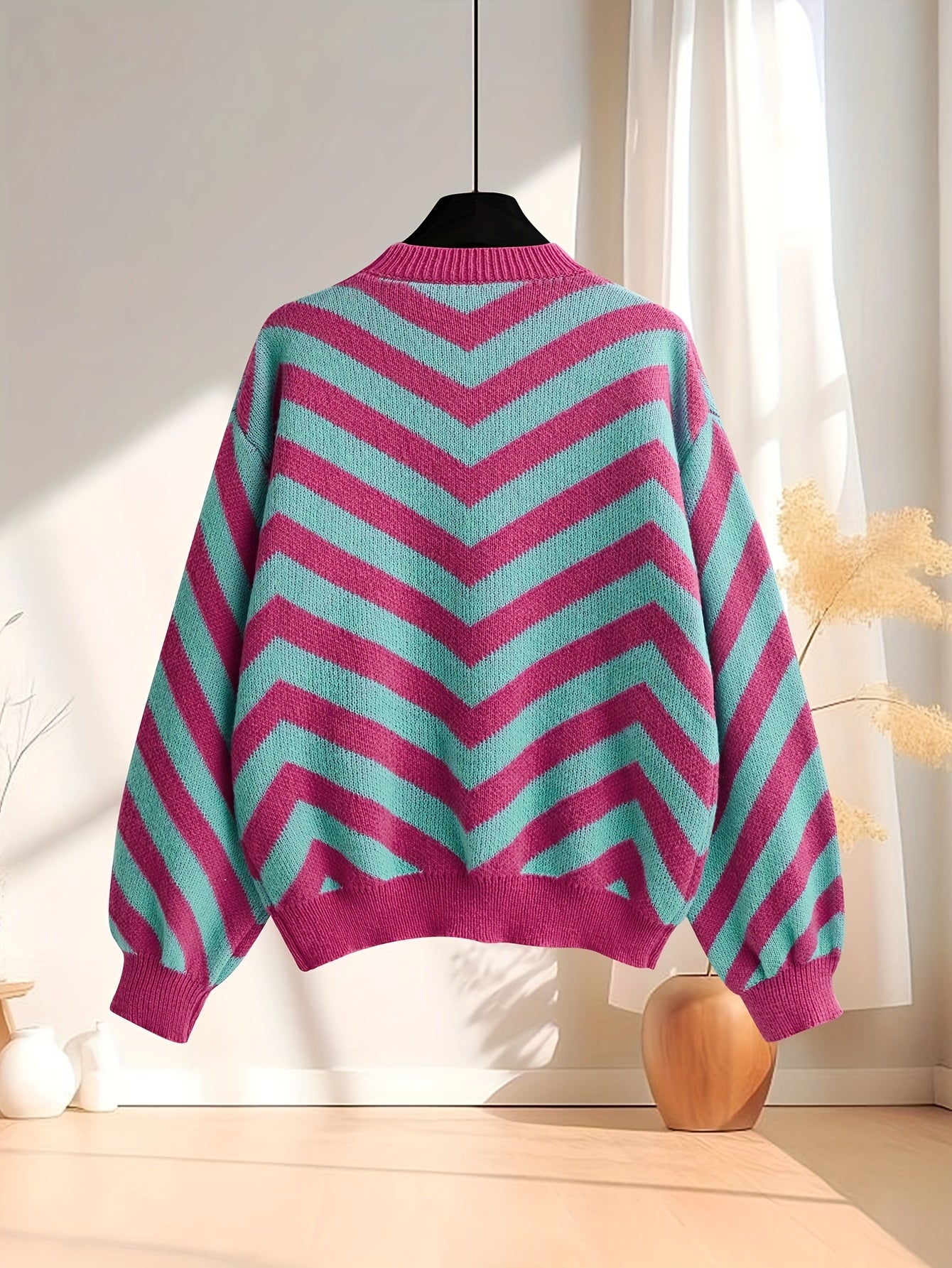 Gebreide trui met ronde hals voor dames – NOVAWEARX - Glamorix