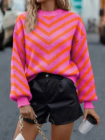 Gebreide trui met ronde hals voor dames – NOVAWEARX - Glamorix