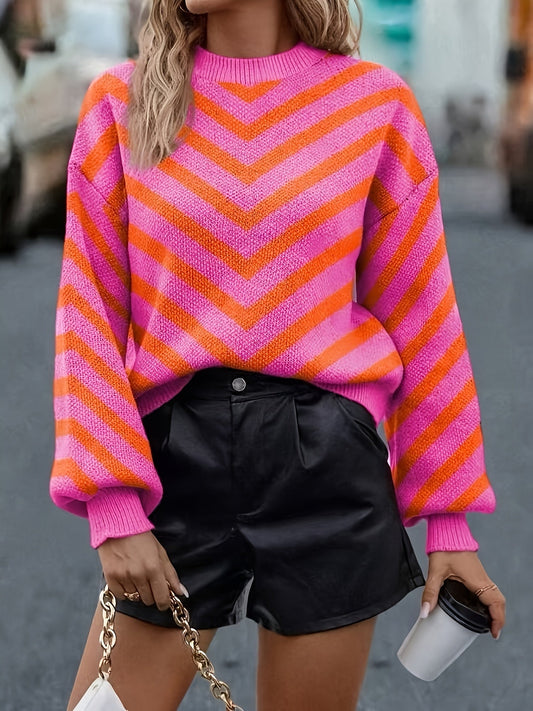 Gebreide trui met ronde hals voor dames – NOVAWEARX - Glamorix