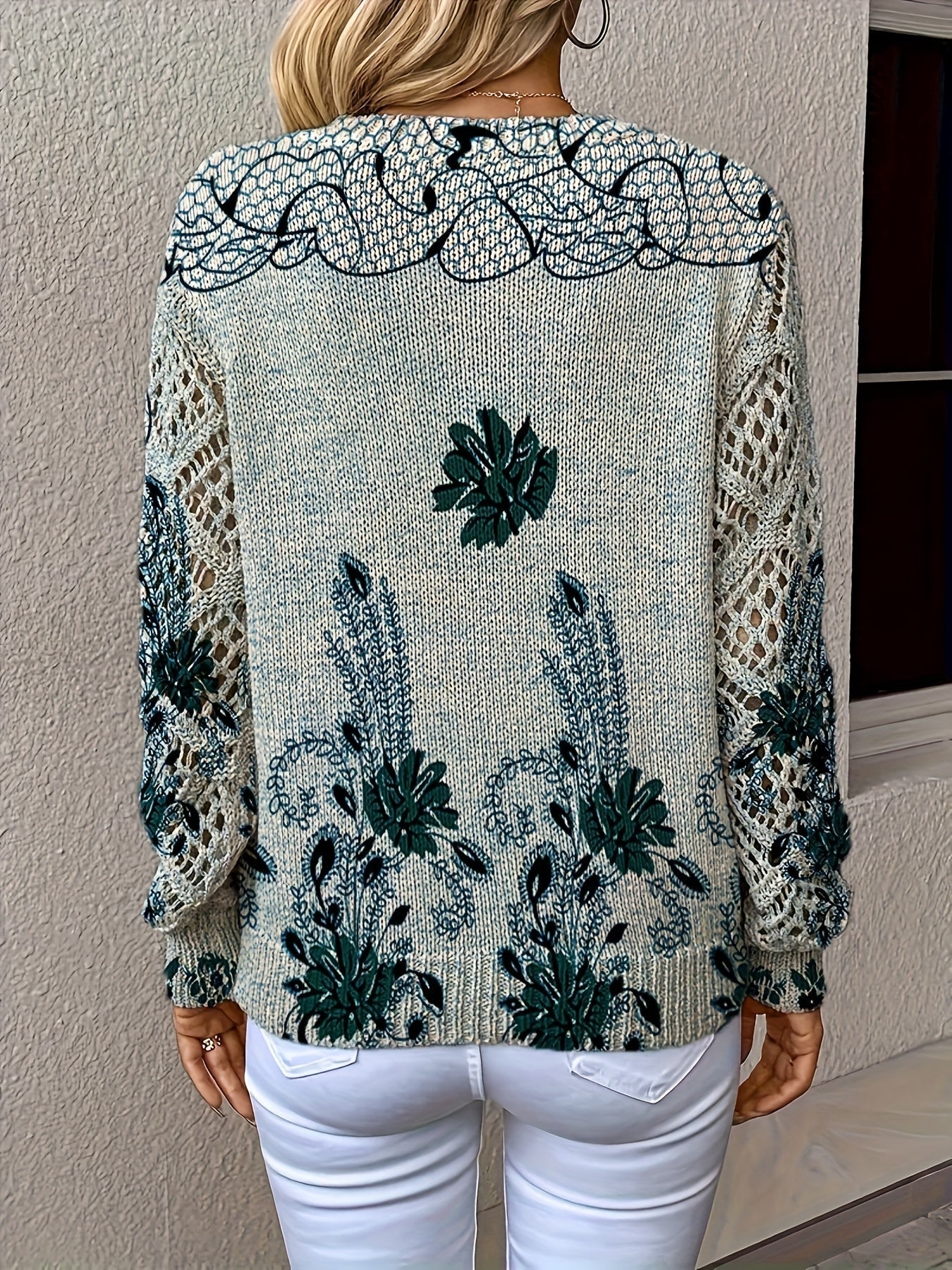 Gebreide trui met v hals en lange mouwen zacht – NOVA - Glamorix