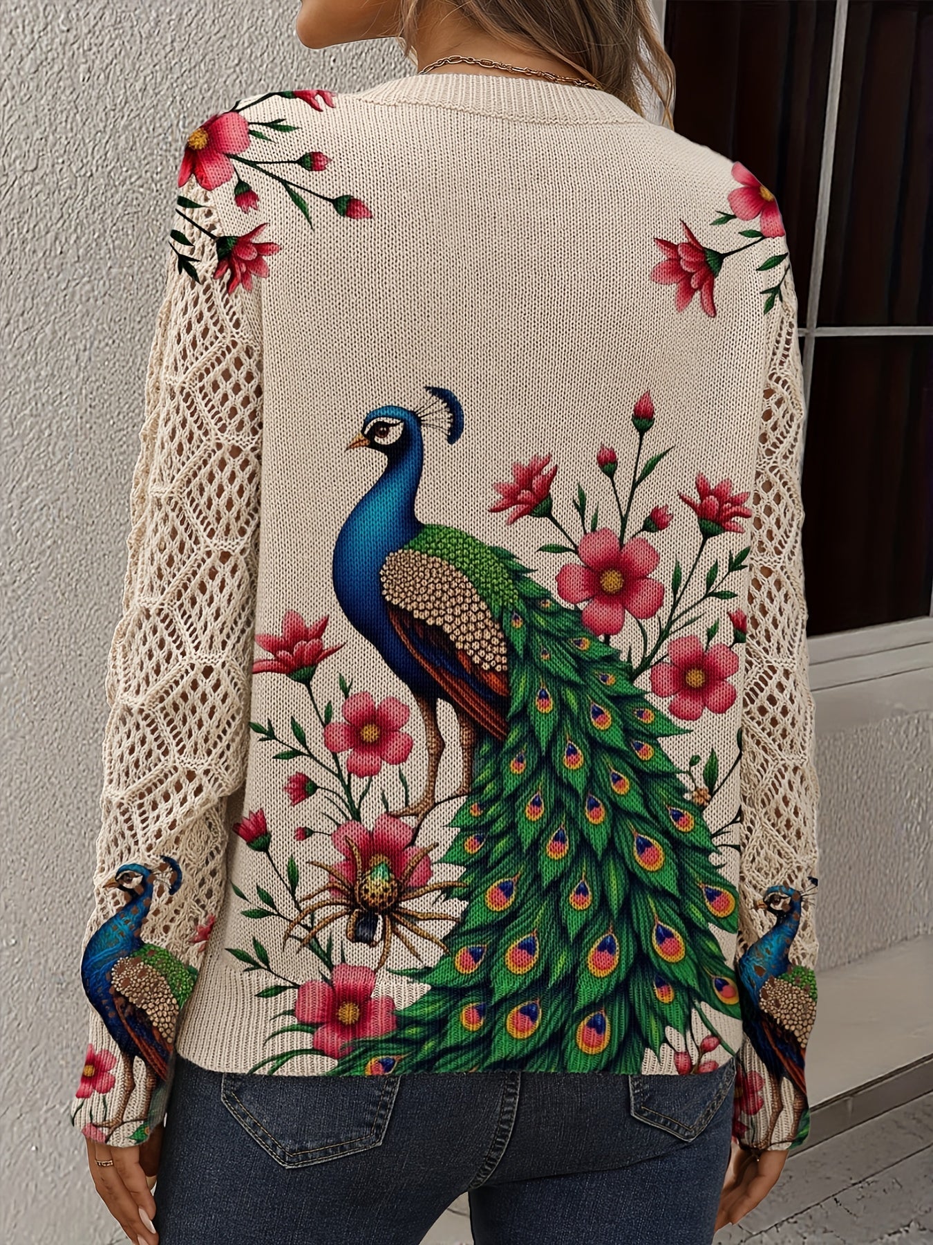 Gebreide trui met v-hals voor dames losse pasvorm – LUMINAR - Glamorix