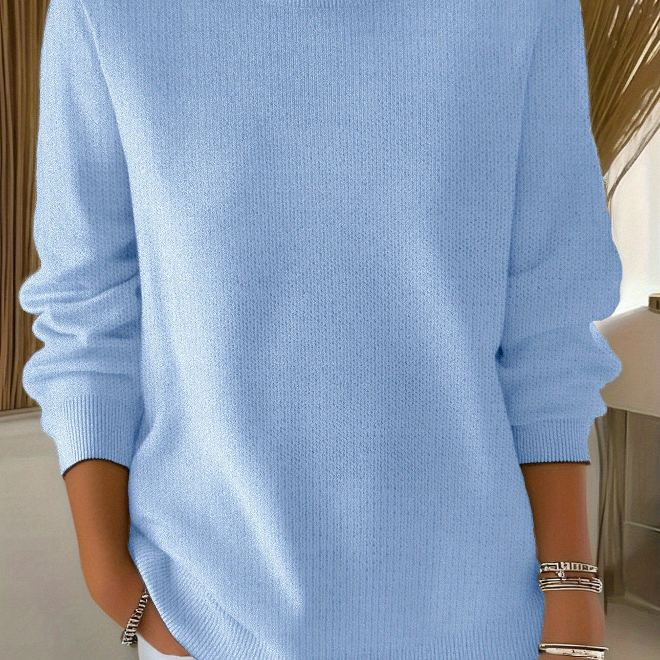 Gebreide trui met pasvorm voor dames rekbare stof – NOVA - Glamorix