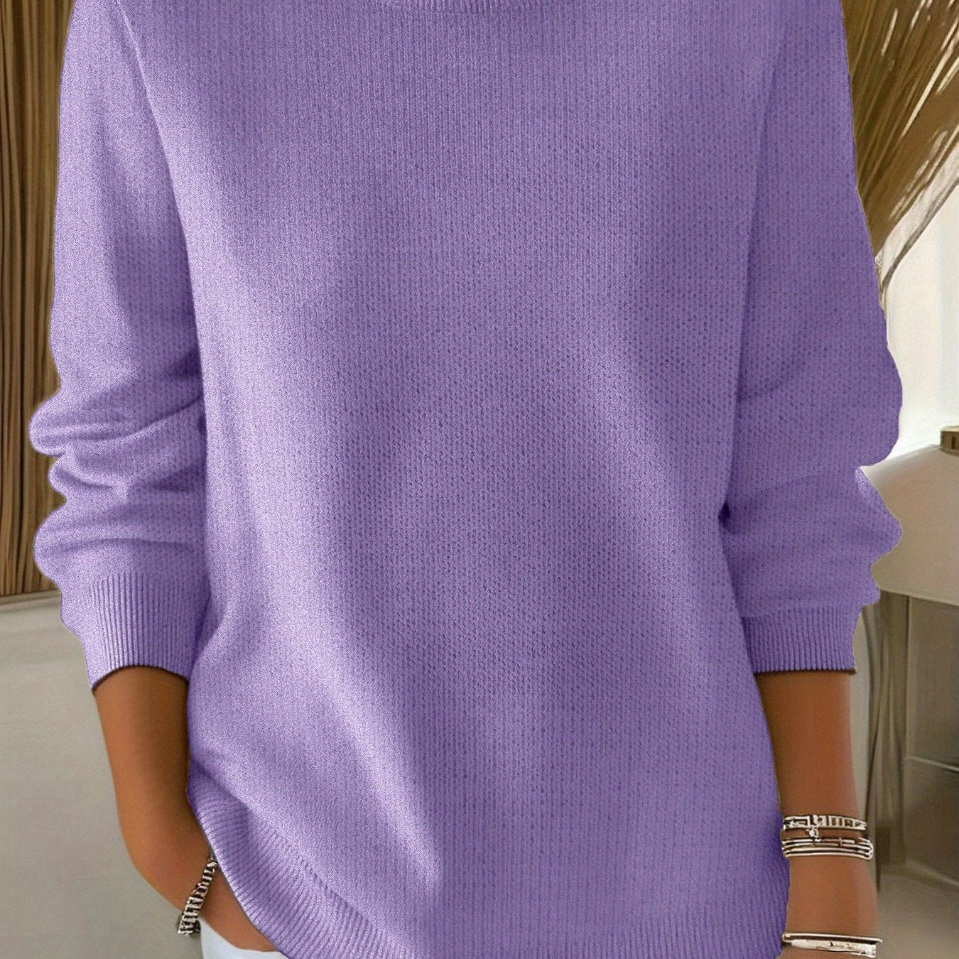 Gebreide trui met pasvorm voor dames rekbare stof – NOVA - Glamorix