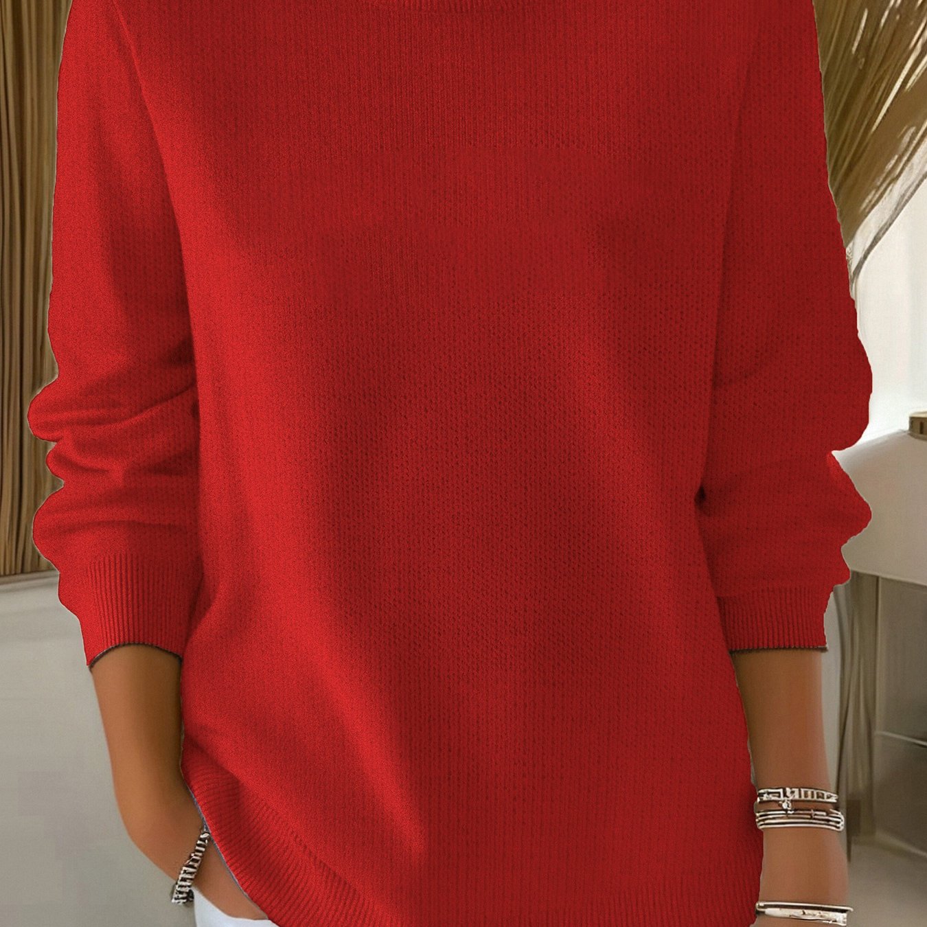 Gebreide trui met pasvorm voor dames rekbare stof – NOVA - Glamorix