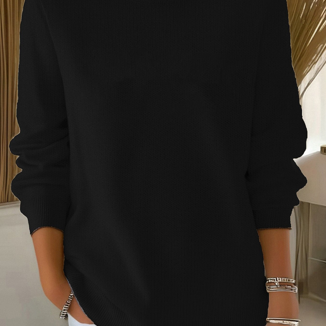 Gebreide trui met pasvorm voor dames rekbare stof – NOVA - Glamorix